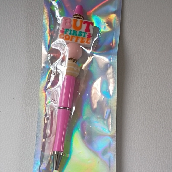 Other - Pink 'But First Coffee' Pen